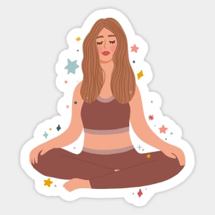 Yoga and meditation practice Sticker